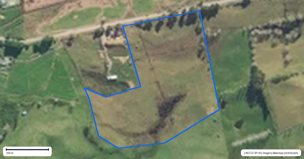 Property context map for 176 Black Swamp Road, Mangawhai