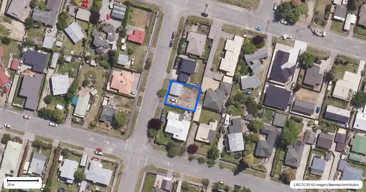 Property context map for 20 Erris Street, Cromwell