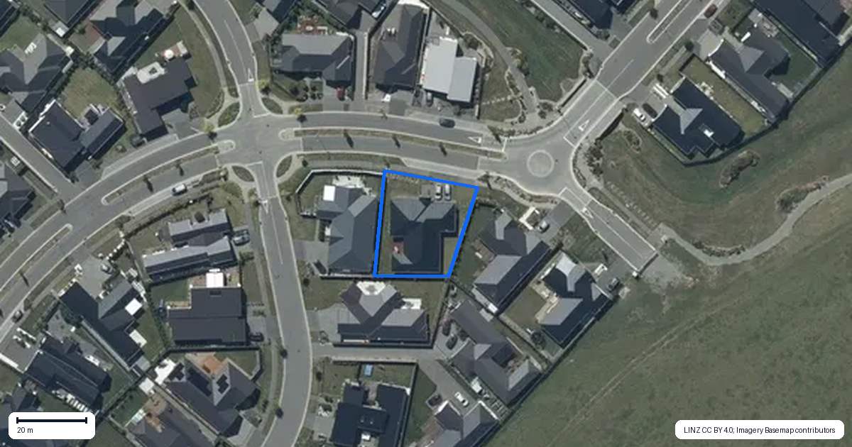 Property context map for 20 Edward Law Boulevard, Prebbleton