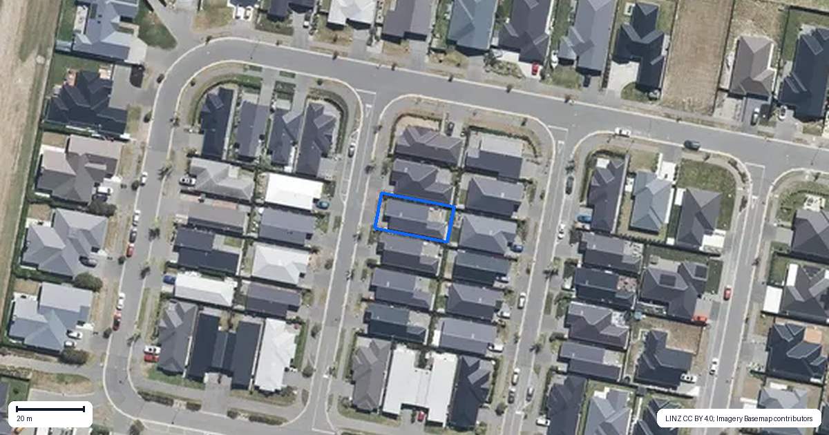 Property context map for 22 Ngahau Street, Kaiapoi