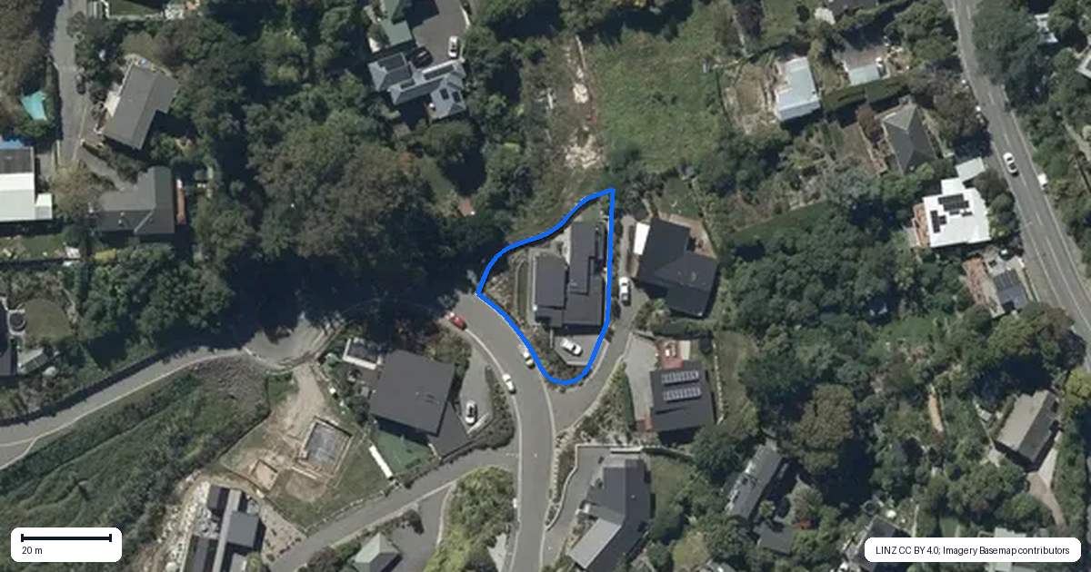 Property context map for 20 Kiteroa Place, Cashmere, Christchurch