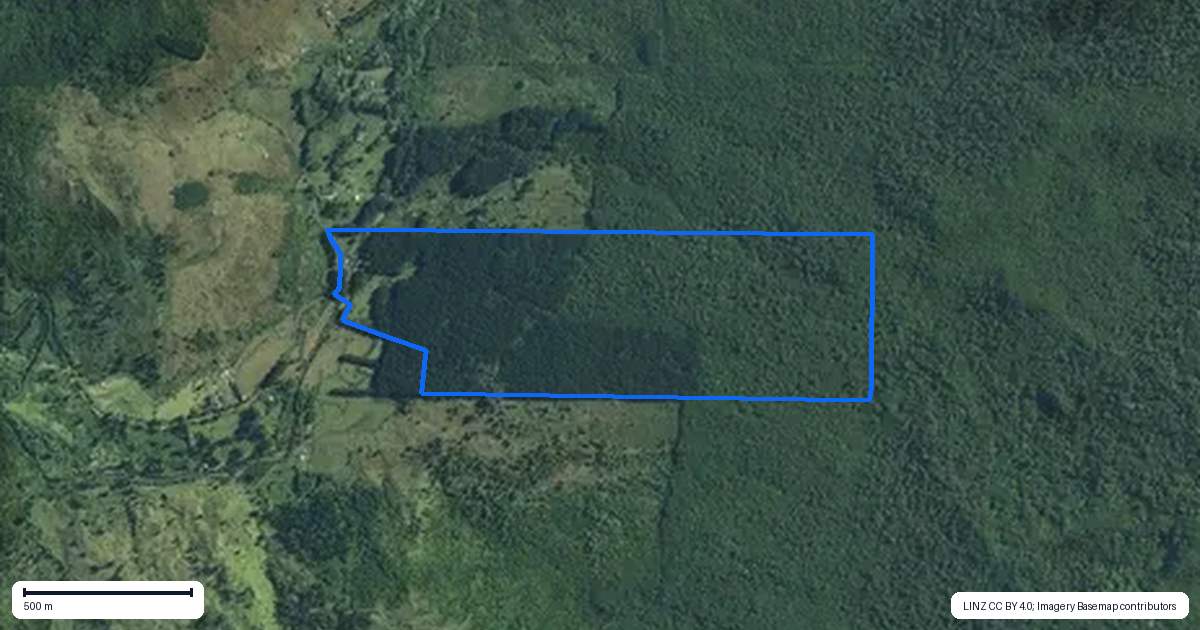 Property context map for 1312 Wekaweka Road, Waimamaku, Kaikohe