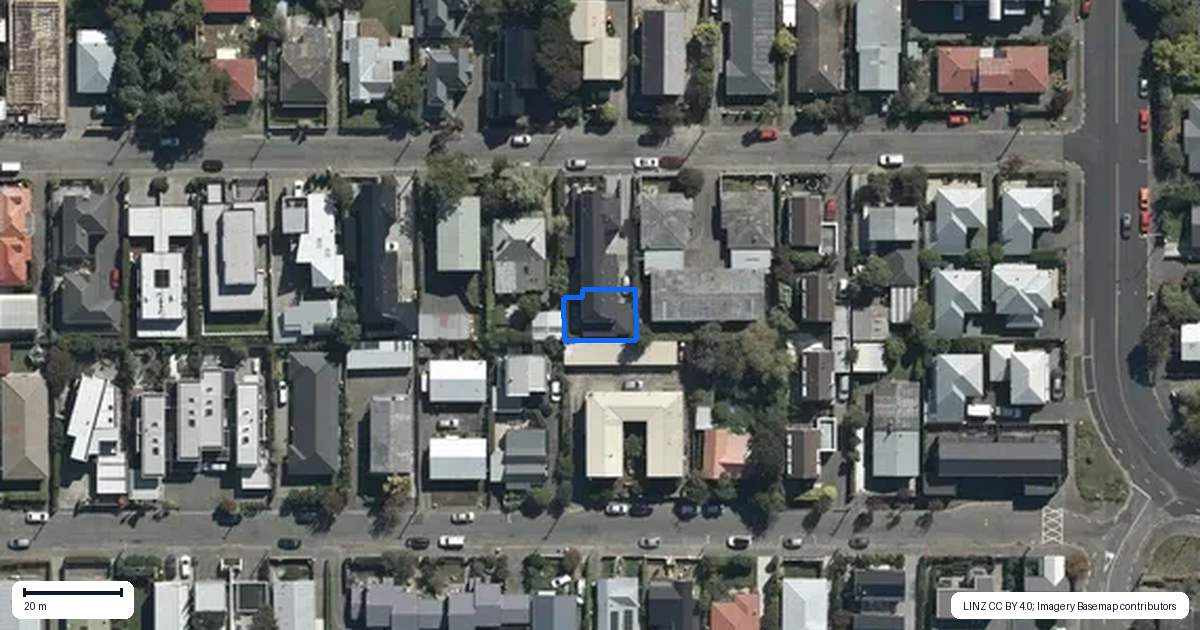 Property context map for 3/42 Berry Street, St Albans, Christchurch