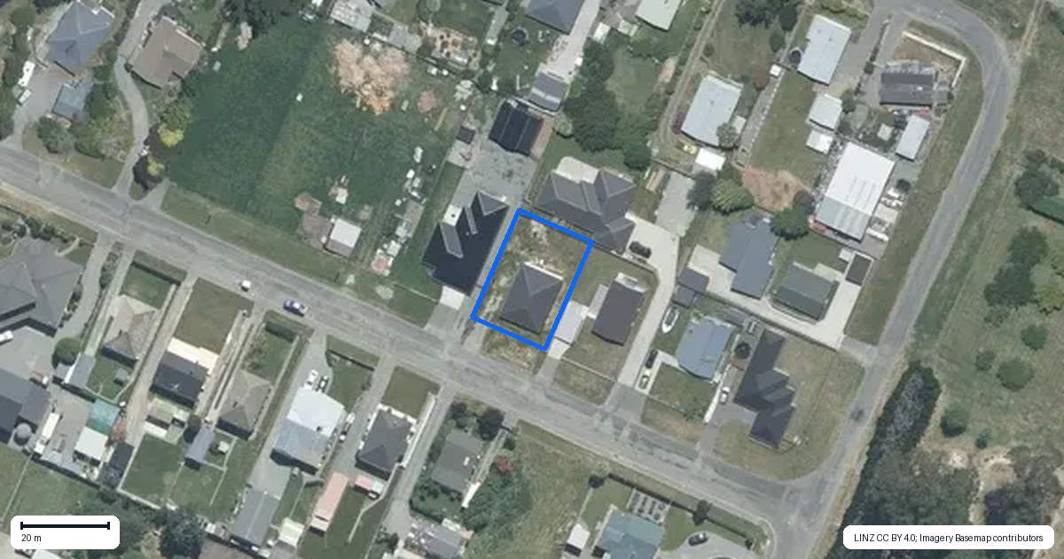 Property context map for 15 Normanby Street, Rakaia