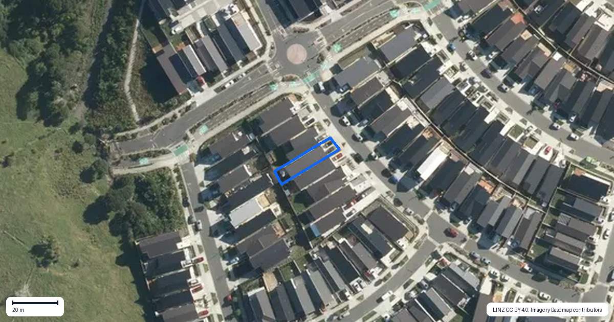 Property context map for 21 Biokovo Street, Massey, Auckland