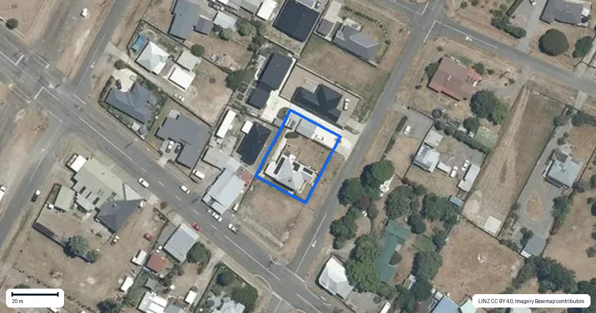 Property context map for 1 Russell Street, Otane