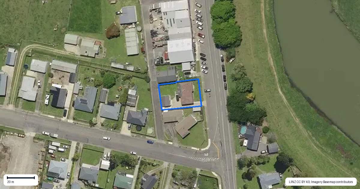 Property context map for 57 Main Street, Edgecumbe