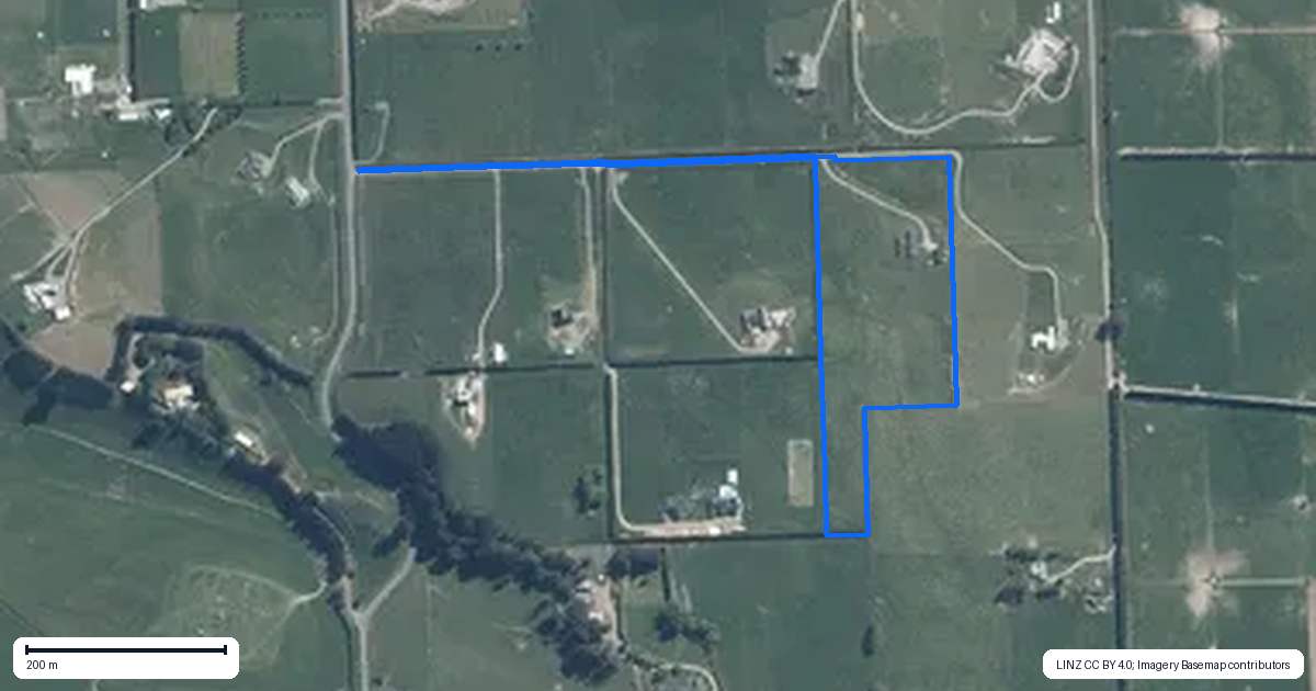 Property context map for 144 Kennedys Hill Road, Fernside, Rangiora