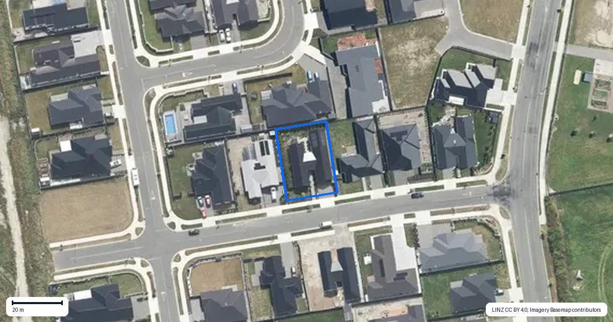 Property context map for 8 McCahon Drive, Rangiora
