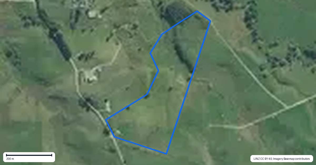 Property context map for 197 Ford Road, Whakapirau