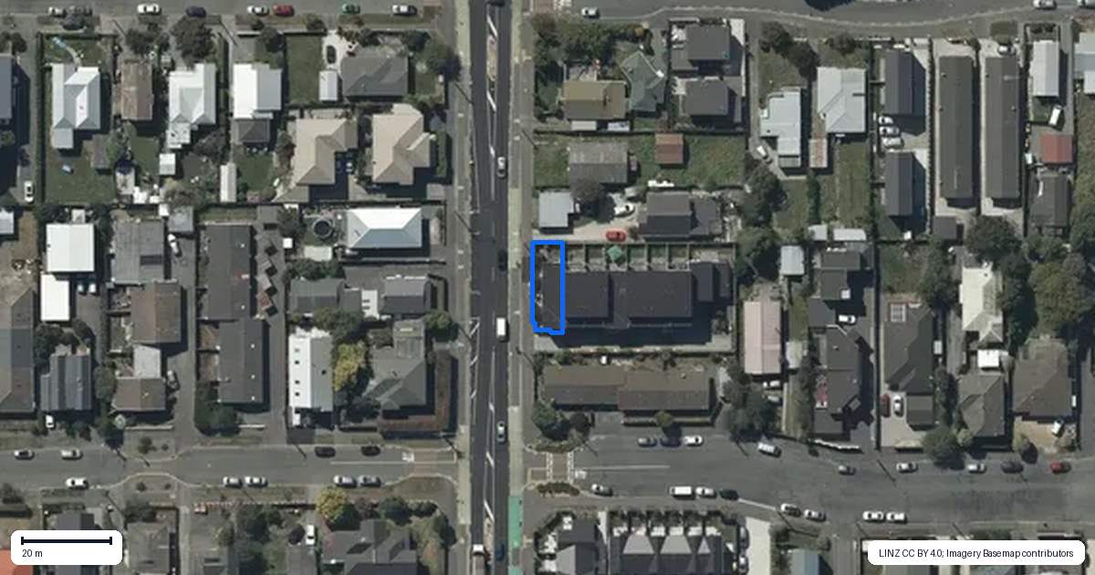 Property context map for 1/62 Antigua Street, Addington, Christchurch