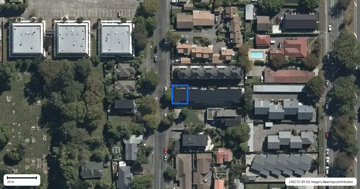 Property context map for 1/14 Churchill Street, Christchurch Central, Christchurch