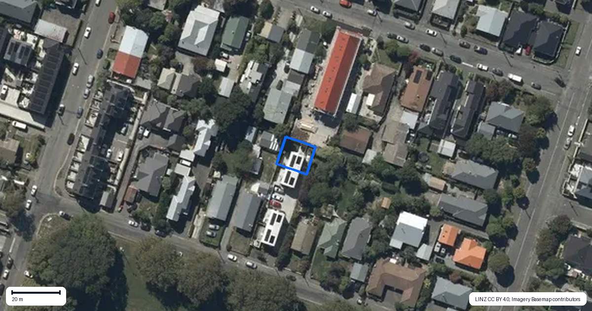 Property context map for 4/15 Domett Street, Waltham, Christchurch