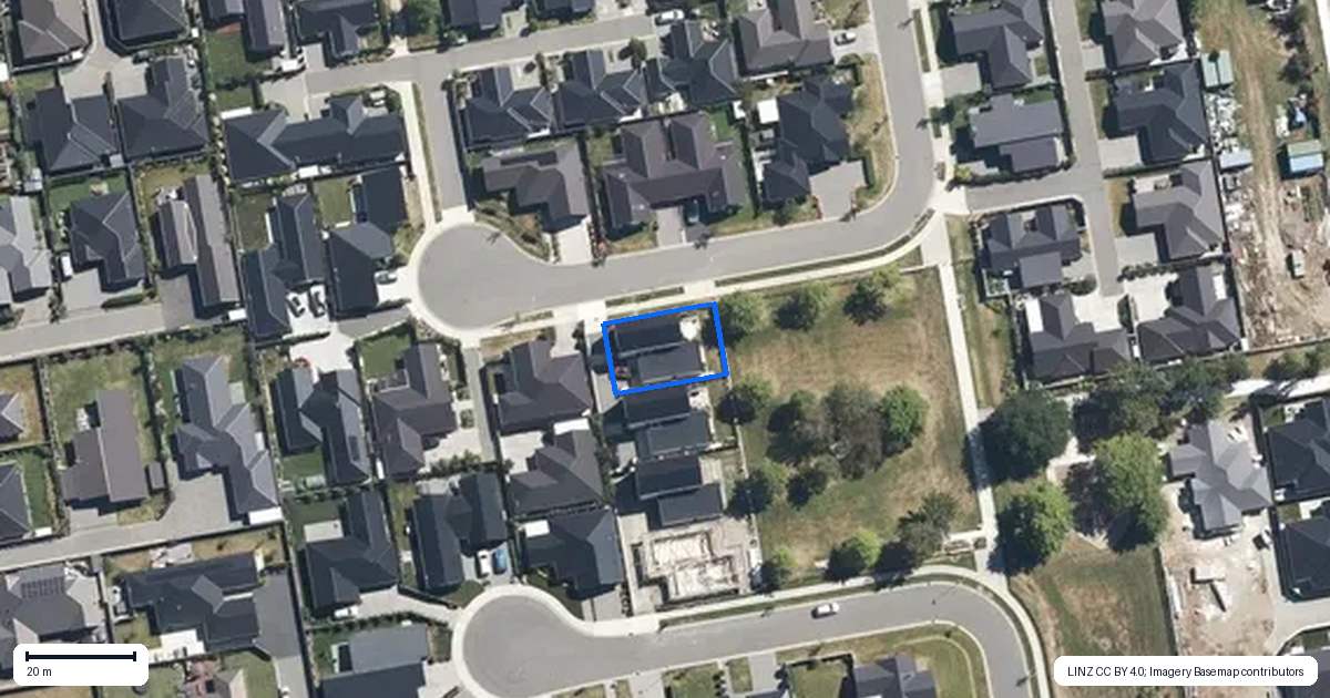 Property context map for 13 Pembrook Close, Rangiora