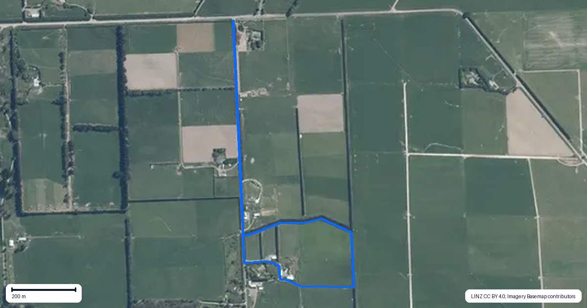 Property context map for 485A Mairaki Road, Fernside, Rangiora