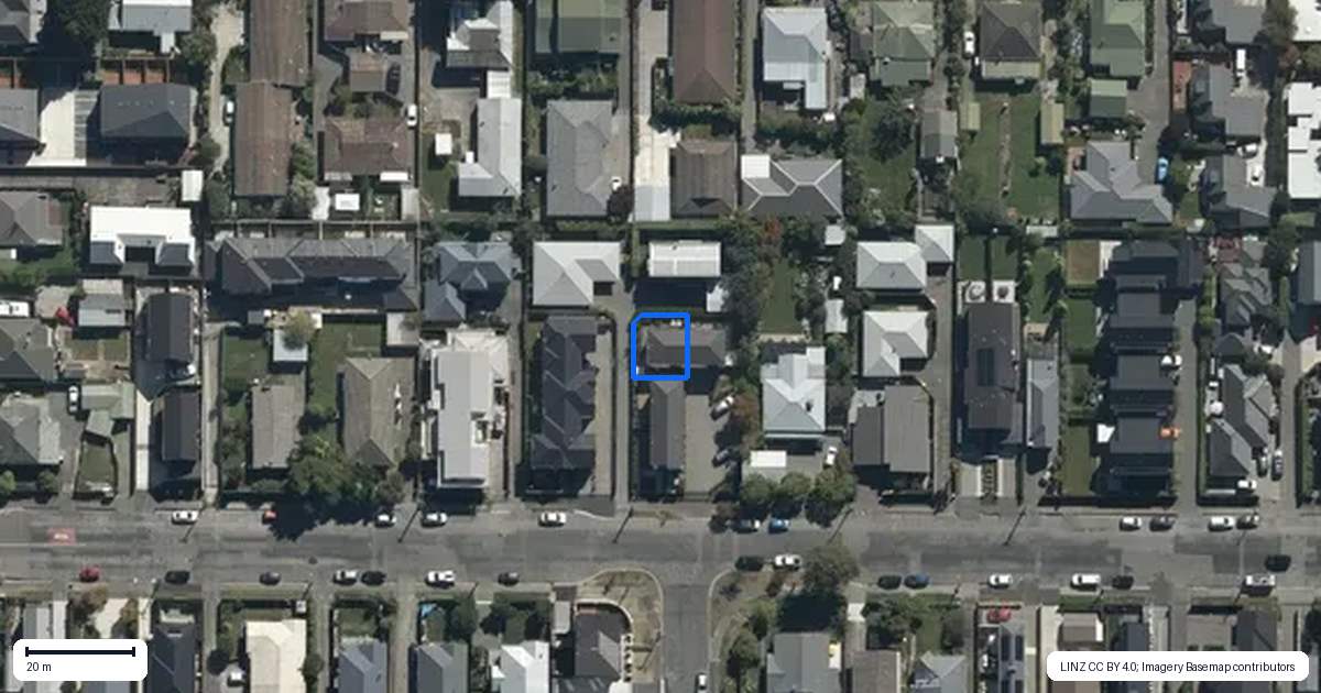 Property context map for 3/27 Winton Street, St Albans, Christchurch