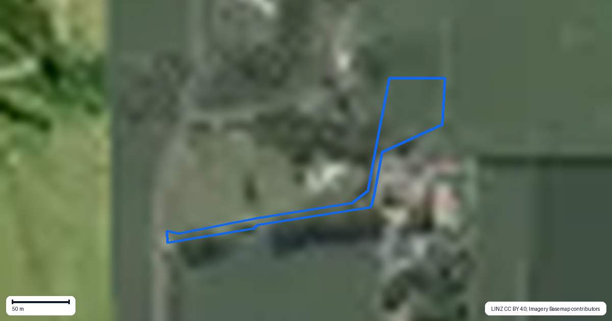 Property context map for 301 Old School Road, Ngahinapouri, Ohaupo