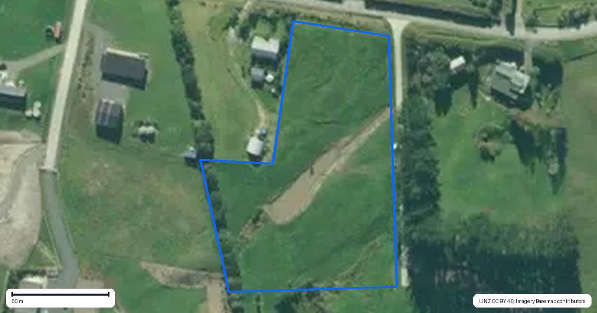 Property context map for 179B Cames Road, Mangawhai