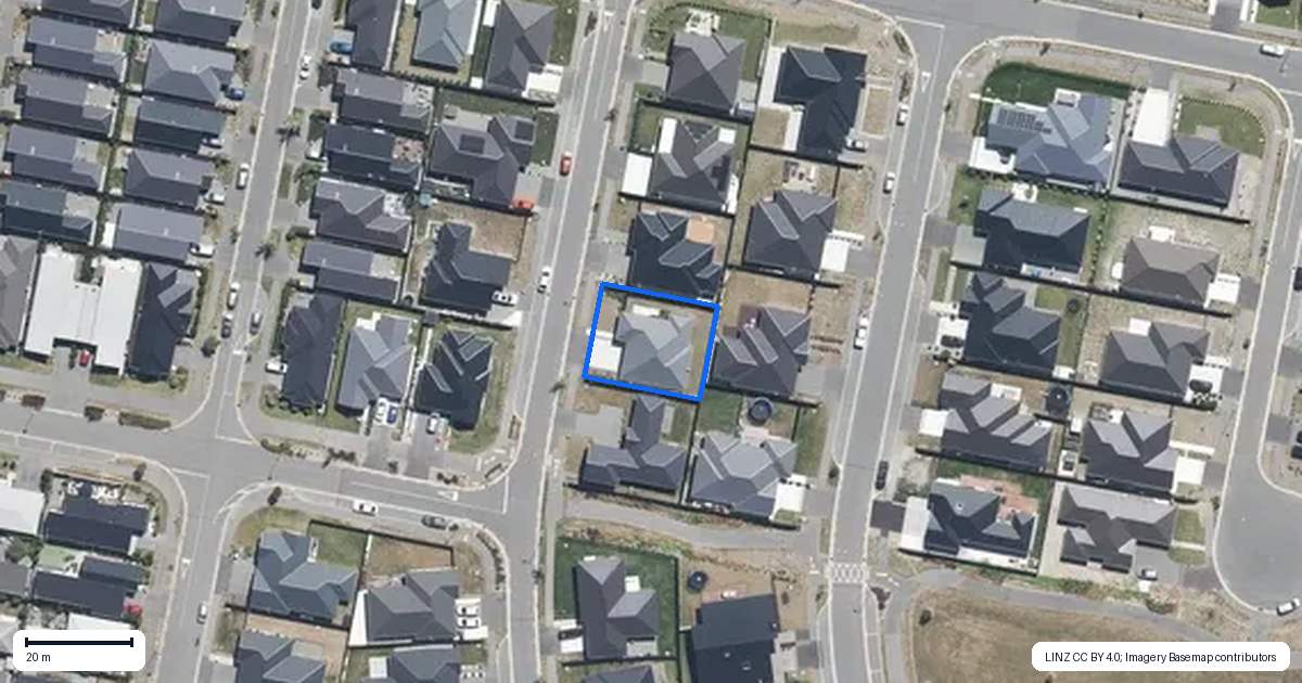 Property context map for 14 Paroto Street, Kaiapoi