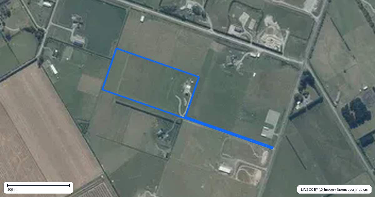 Property context map for 551 Waterholes Road, Rolleston