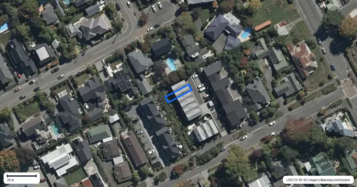 Property context map for 5/37 Webb Street, St Albans, Christchurch