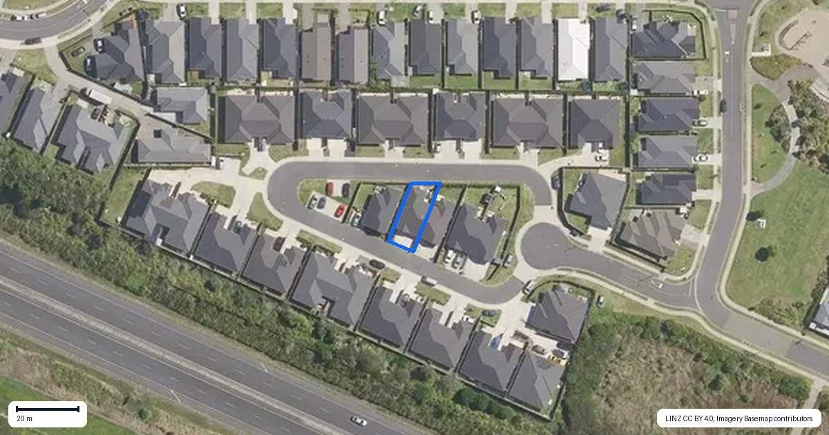 Property context map for 16 Nursery Lane, Papamoa