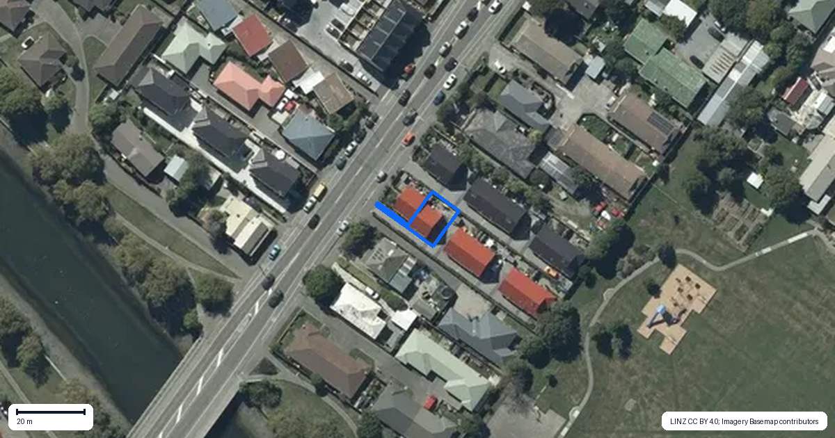 Property context map for 2/19 Rutherford Street, Woolston, Christchurch