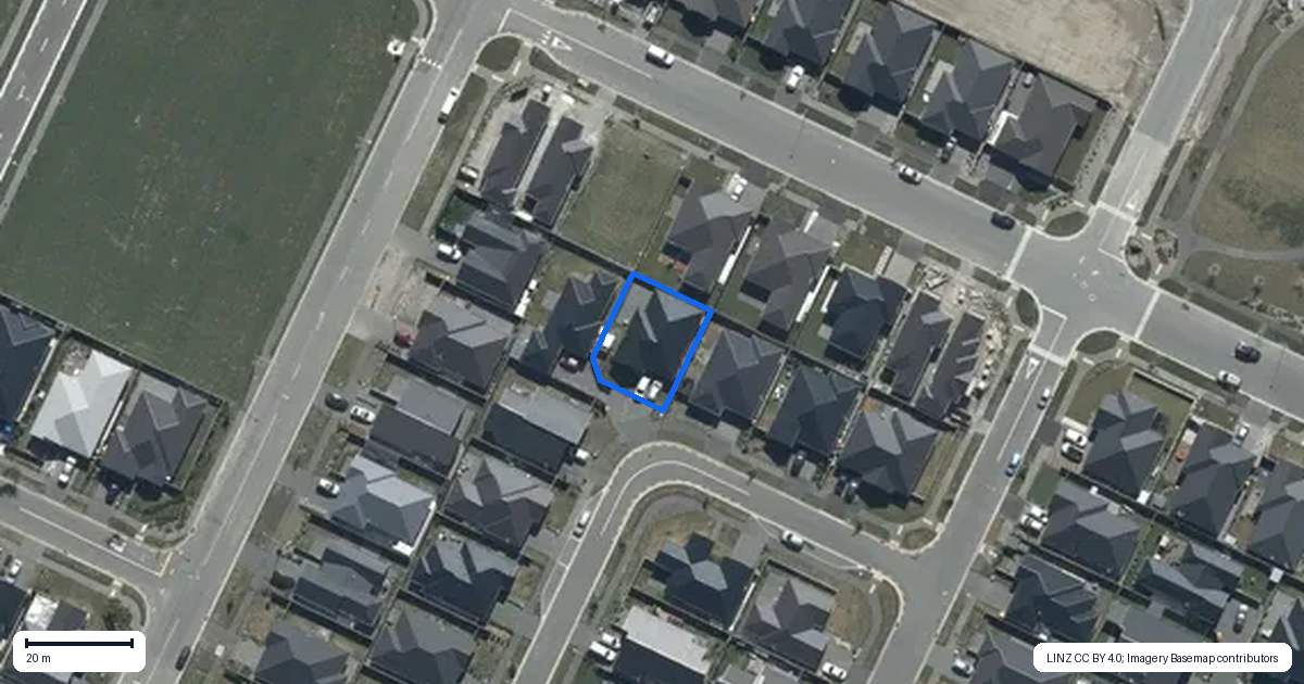 Property context map for 23 Sarah Nicholls Street, Belfast, Christchurch