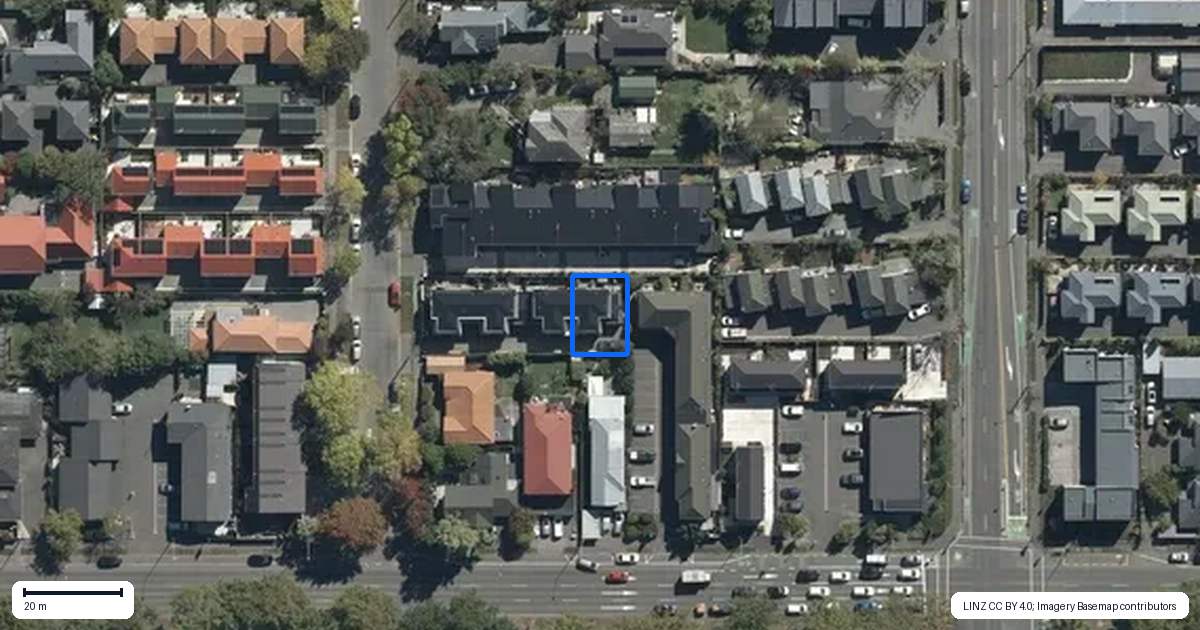Property context map for 4/10 Bishop Street, St Albans, Christchurch
