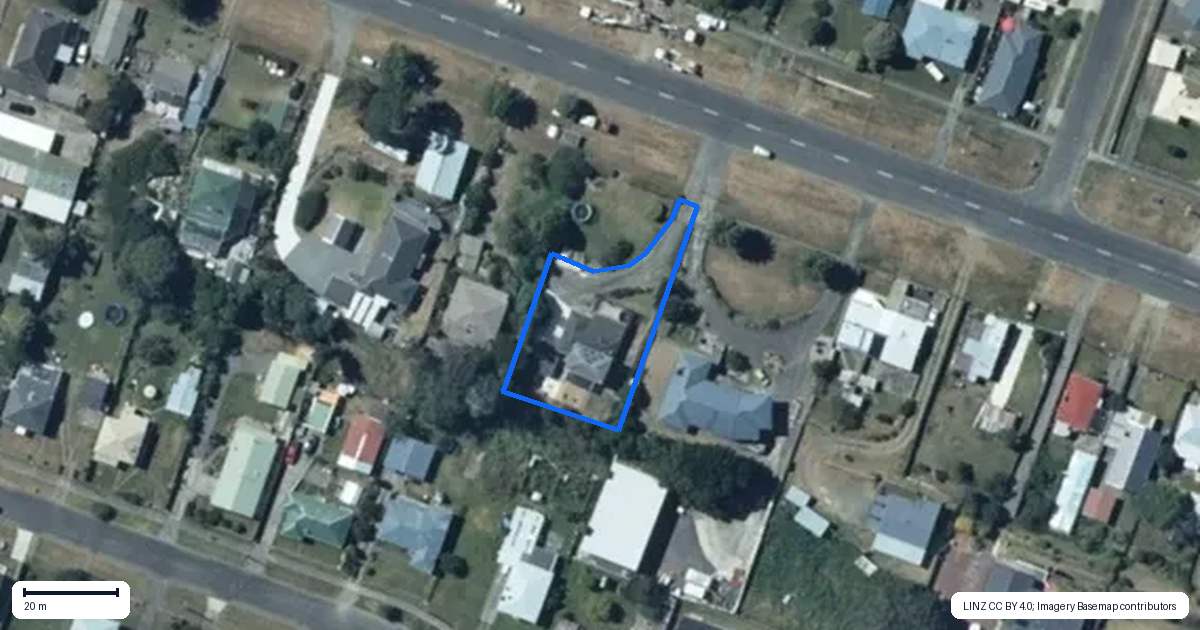 Property context map for 20 Union Street, Foxton