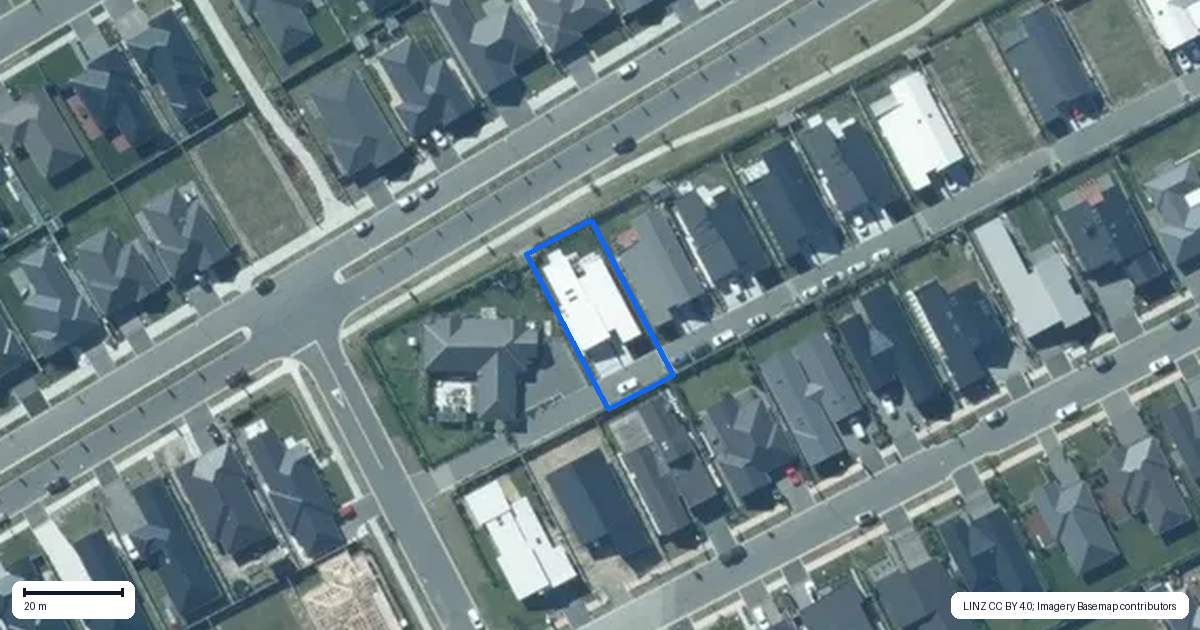 Property context map for 20 Foxburrow Lane, Rolleston