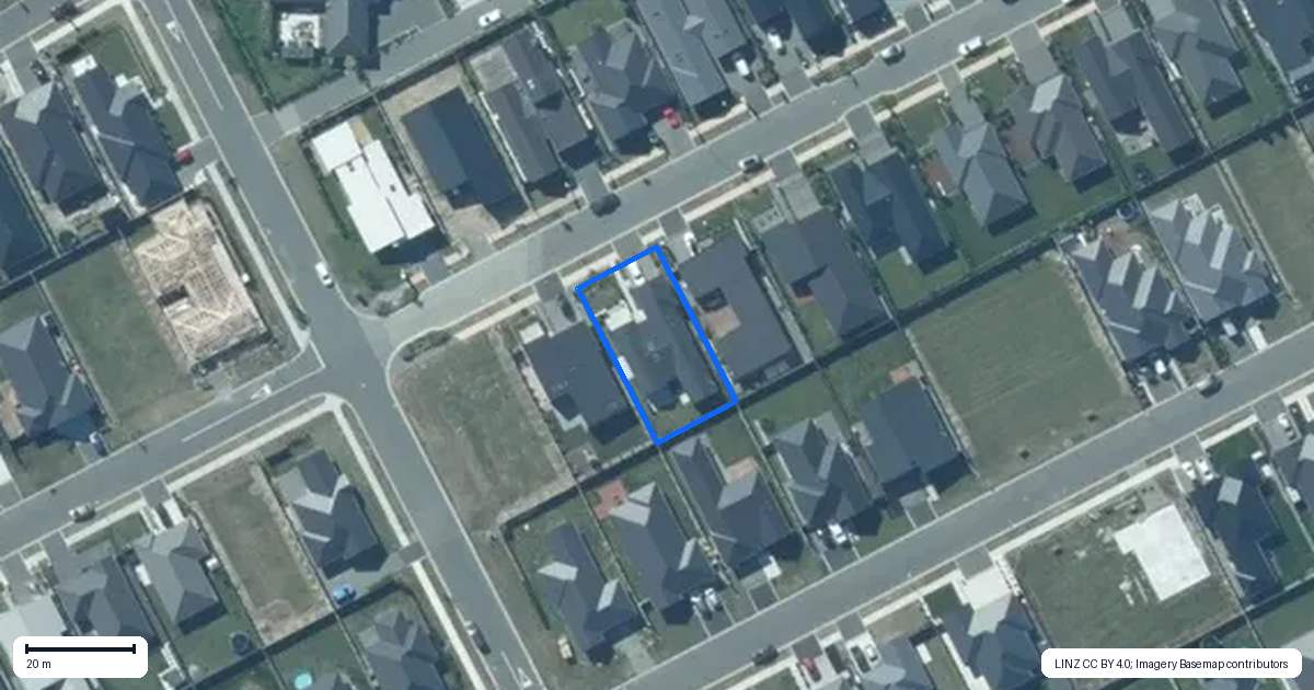 Property context map for 20 Finstock Way, Rolleston