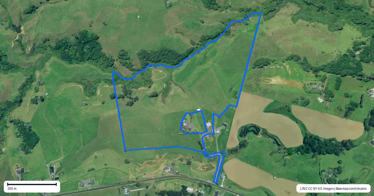 Property context map for 232B Whiriwhiri Road, Otaua