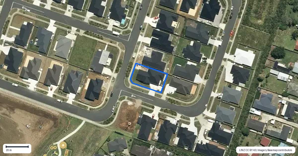 Property context map for 16 Pipi Crescent, Tuakau