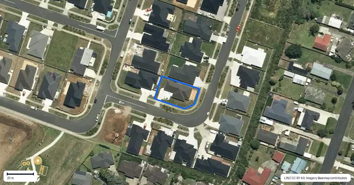Property context map for 14 Pipi Crescent, Tuakau