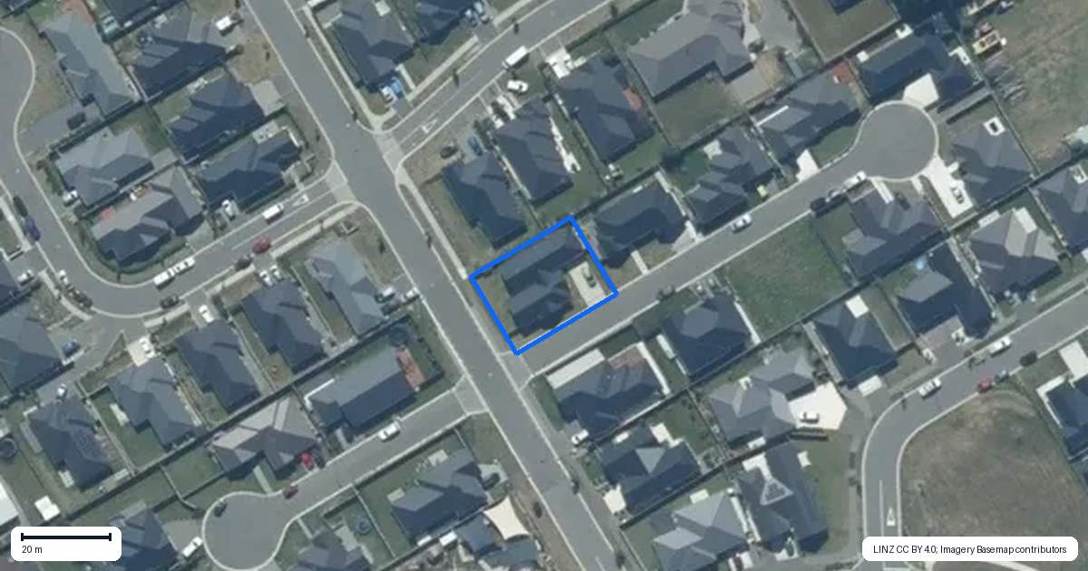 Property context map for 1 Lolite Lane, Rolleston
