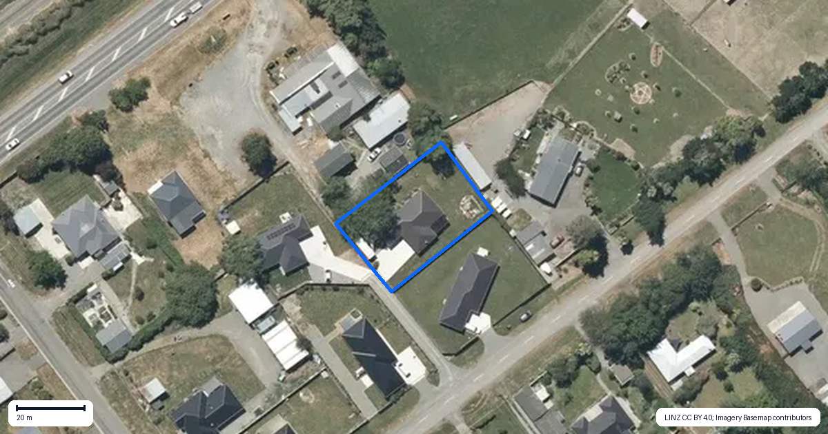 Property context map for 20A David Street, Hinds, Ashburton