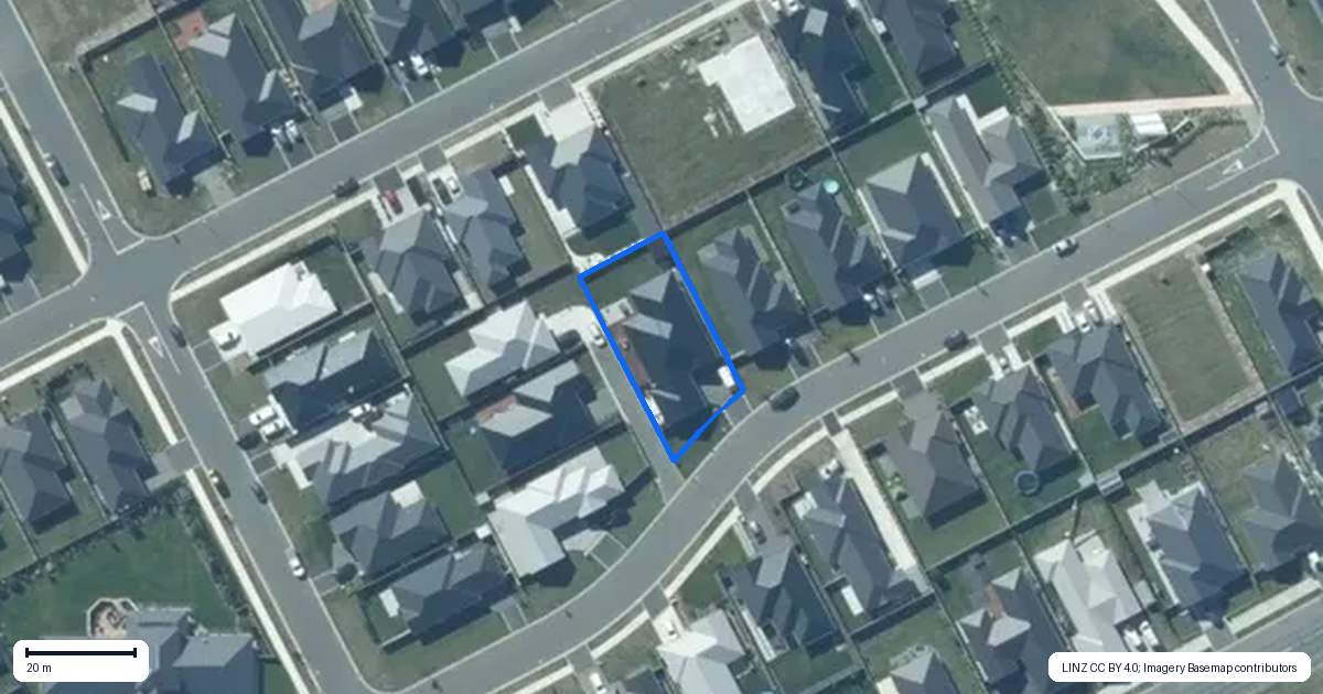 Property context map for 32 Nethercote Way, Rolleston