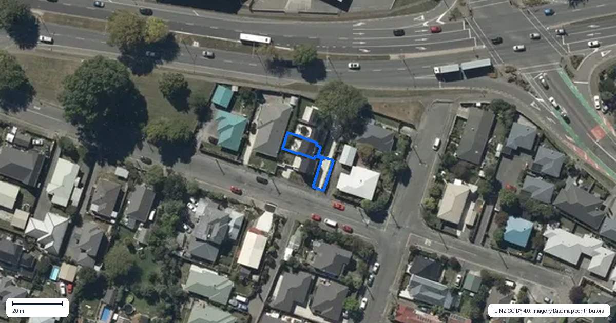 Property context map for 2/17 Hornbrook Street, Waltham, Christchurch
