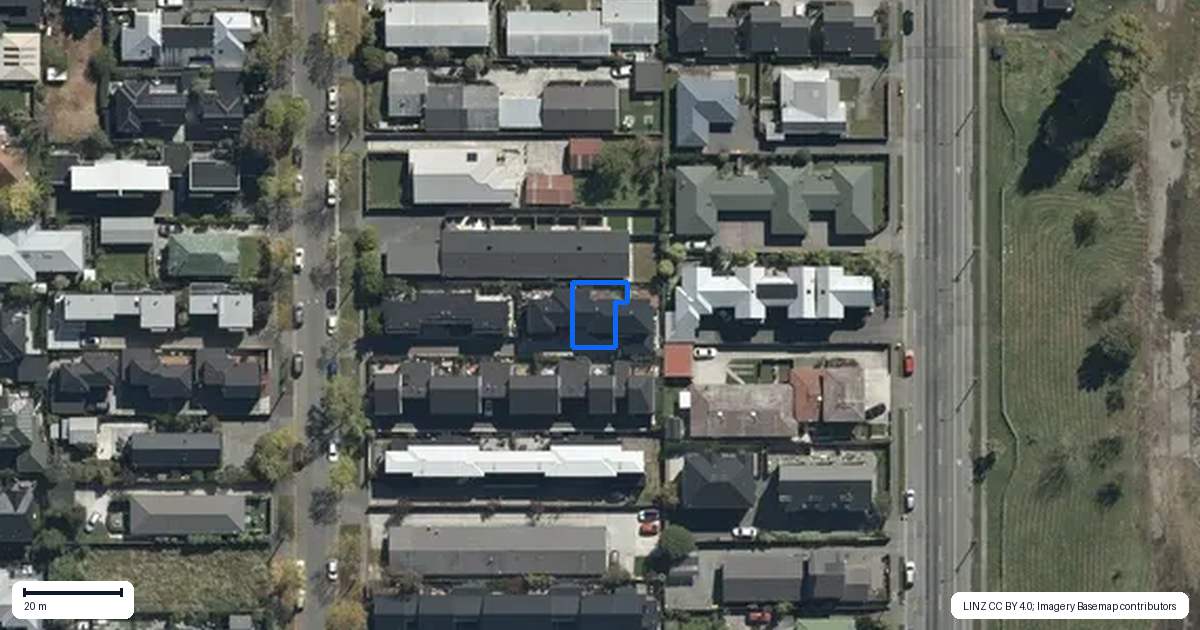 Property context map for 72C Bishop Street, St Albans, Christchurch