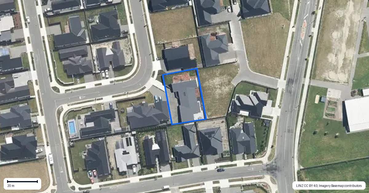 Property context map for 35 Lusk Street, Rangiora