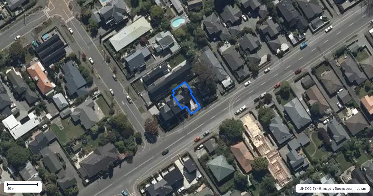 Property context map for 91 Innes Road, St Albans, Christchurch
