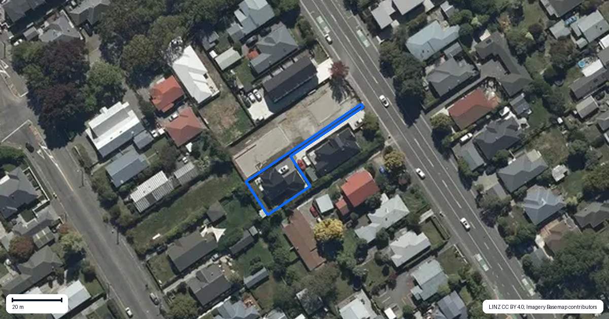 Property context map for 203A Cranford Street, St Albans, Christchurch