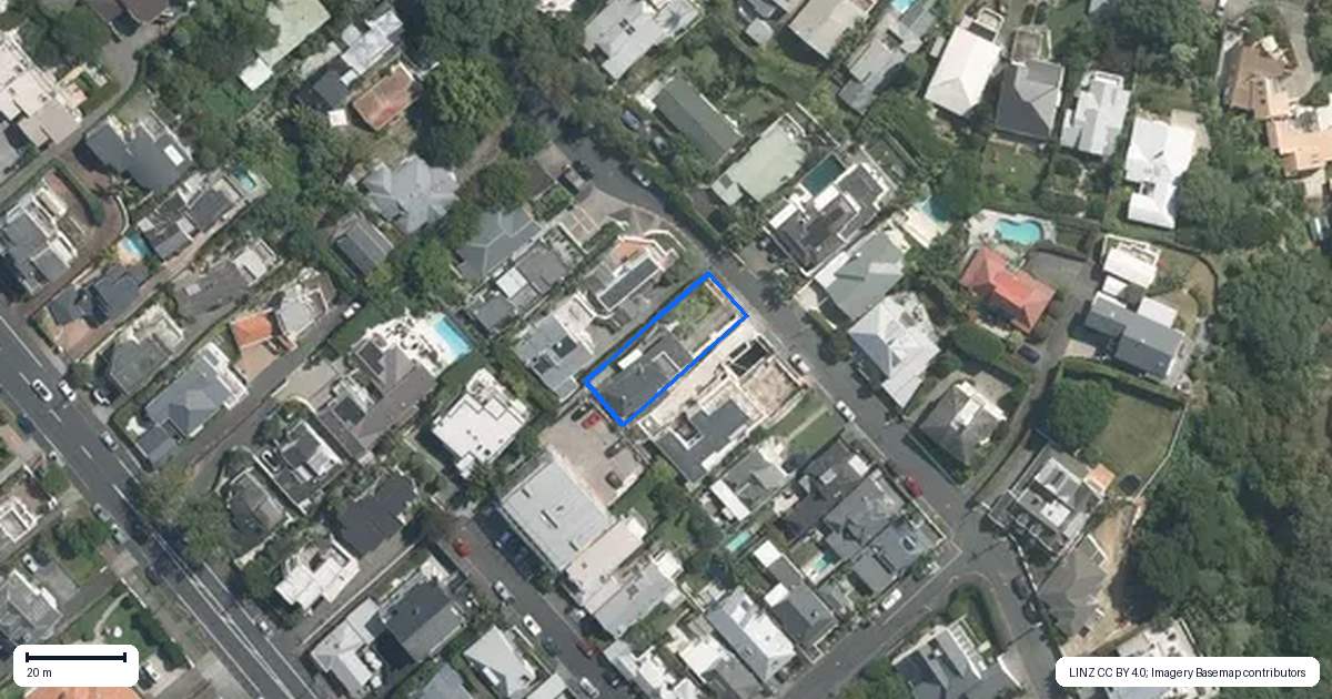 Property context map for 20 Tohunga Crescent, Parnell, Auckland