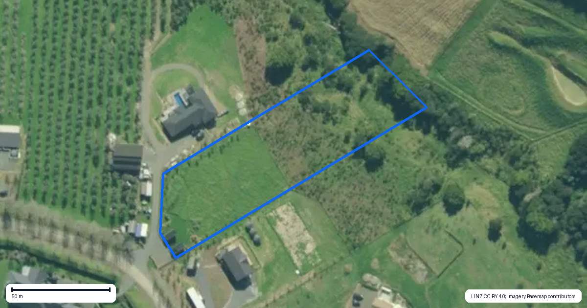 Property context map for 463 King Road, Mangawhai