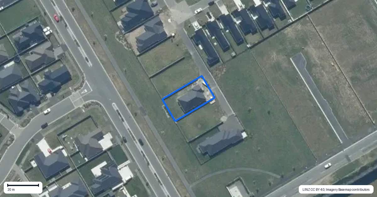 Property context map for 20 McCormick Lane, Rolleston