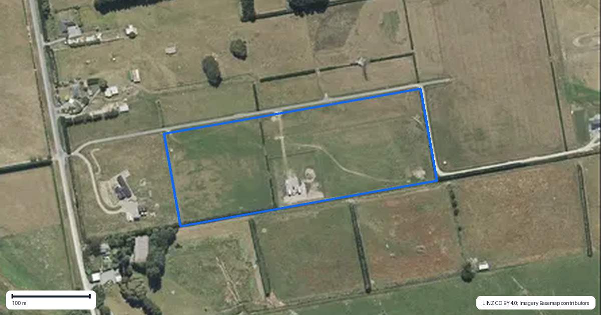 Property context map for 176 O'Roarkes Road, Fernside, Rangiora