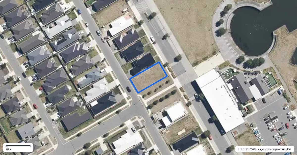 Property context map for 18 Waituna Street, Pegasus