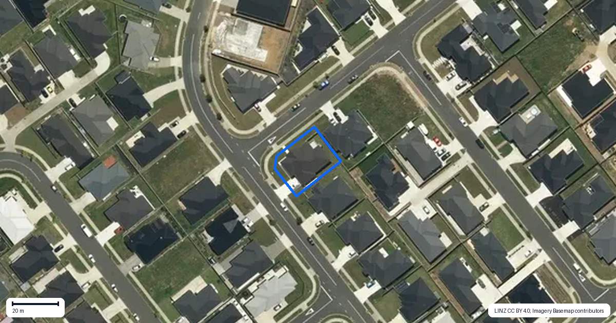 Property context map for 21 Bathurst Crescent, Pokeno