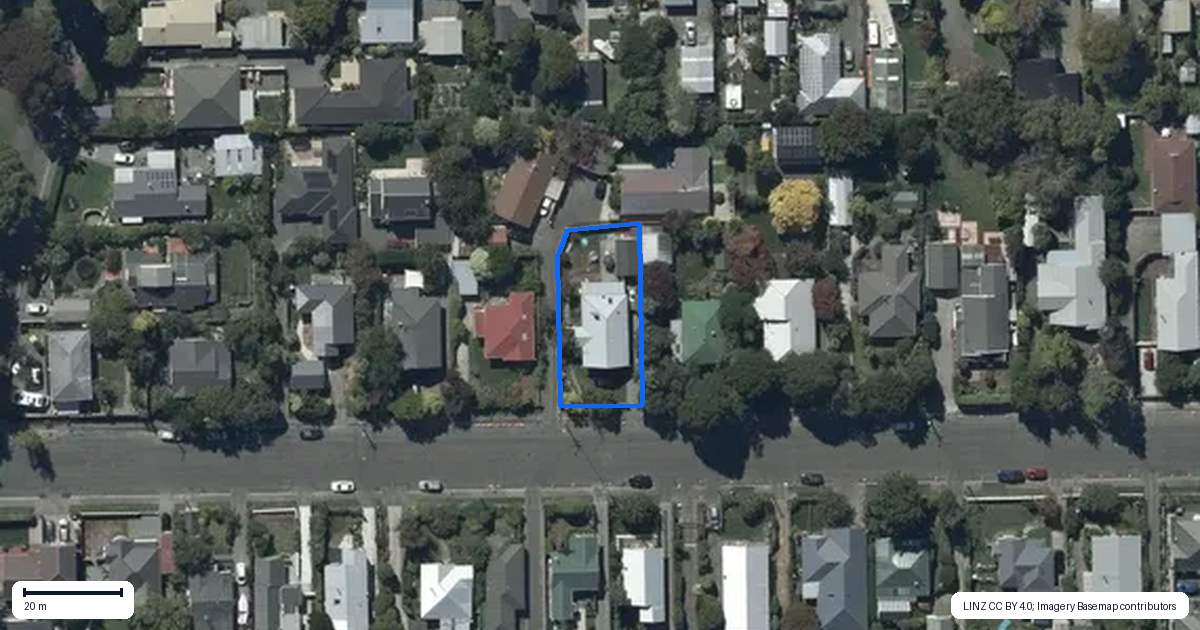 Property context map for 23 Riverview Street, Beckenham, Christchurch